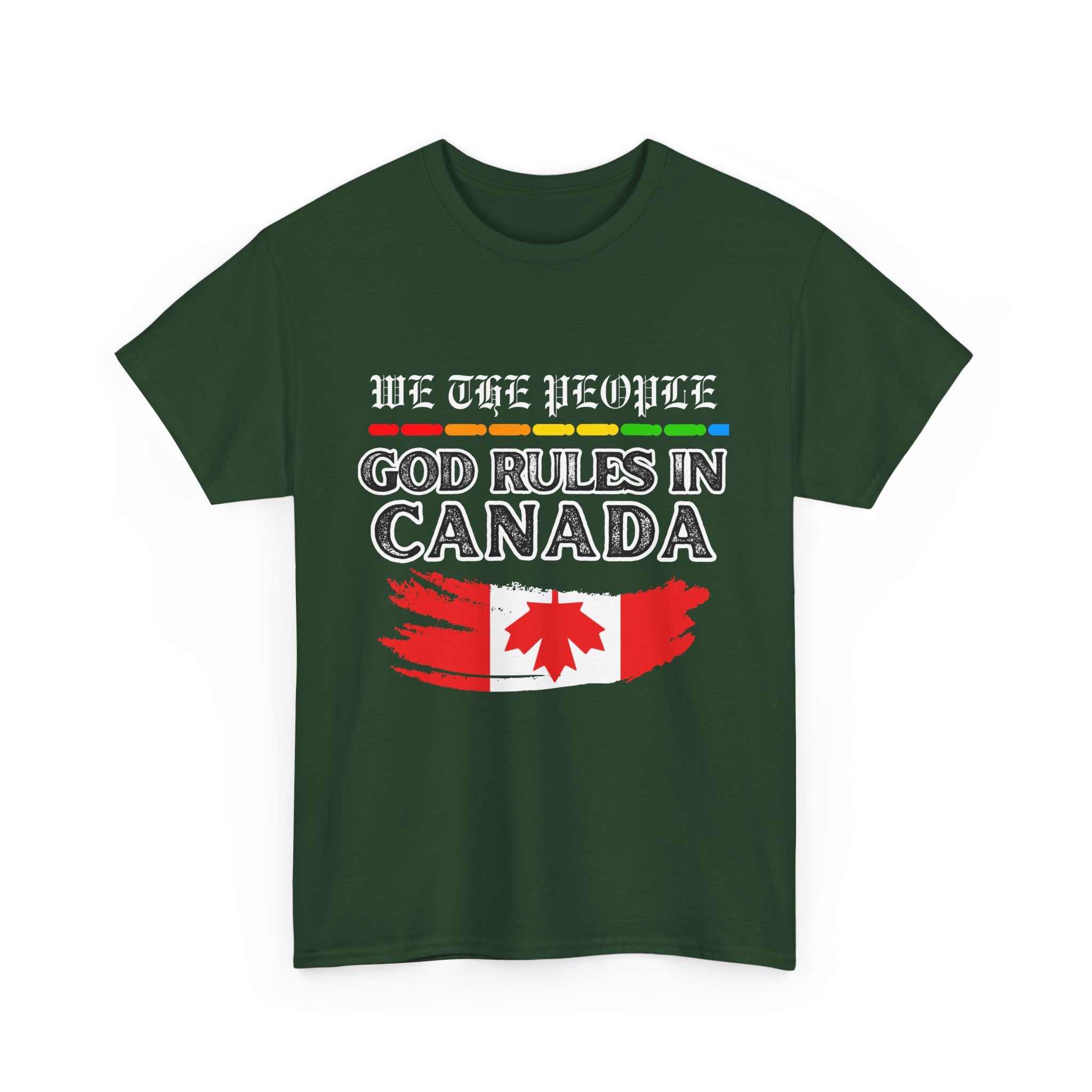 Unisex Heavy Cotton Tee Inspired by Canadian Pride - God Rules in Canada.