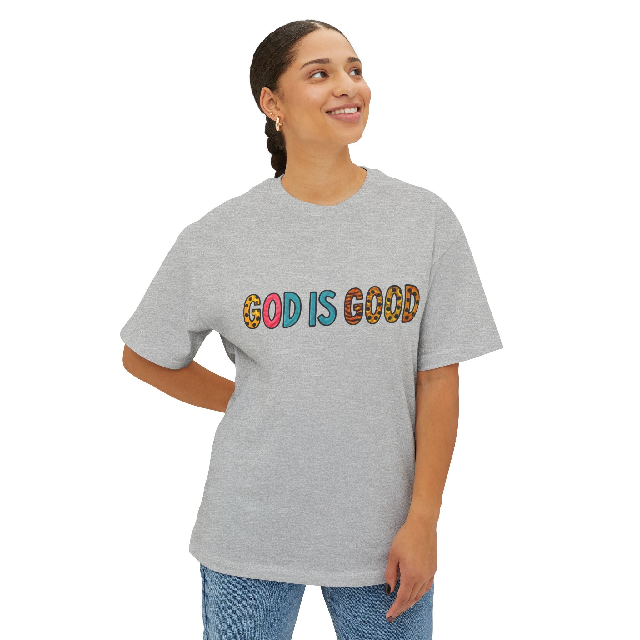 Unisex Oversized  Tee - "God is Good" Inspirational Tee for Everyday comfort.