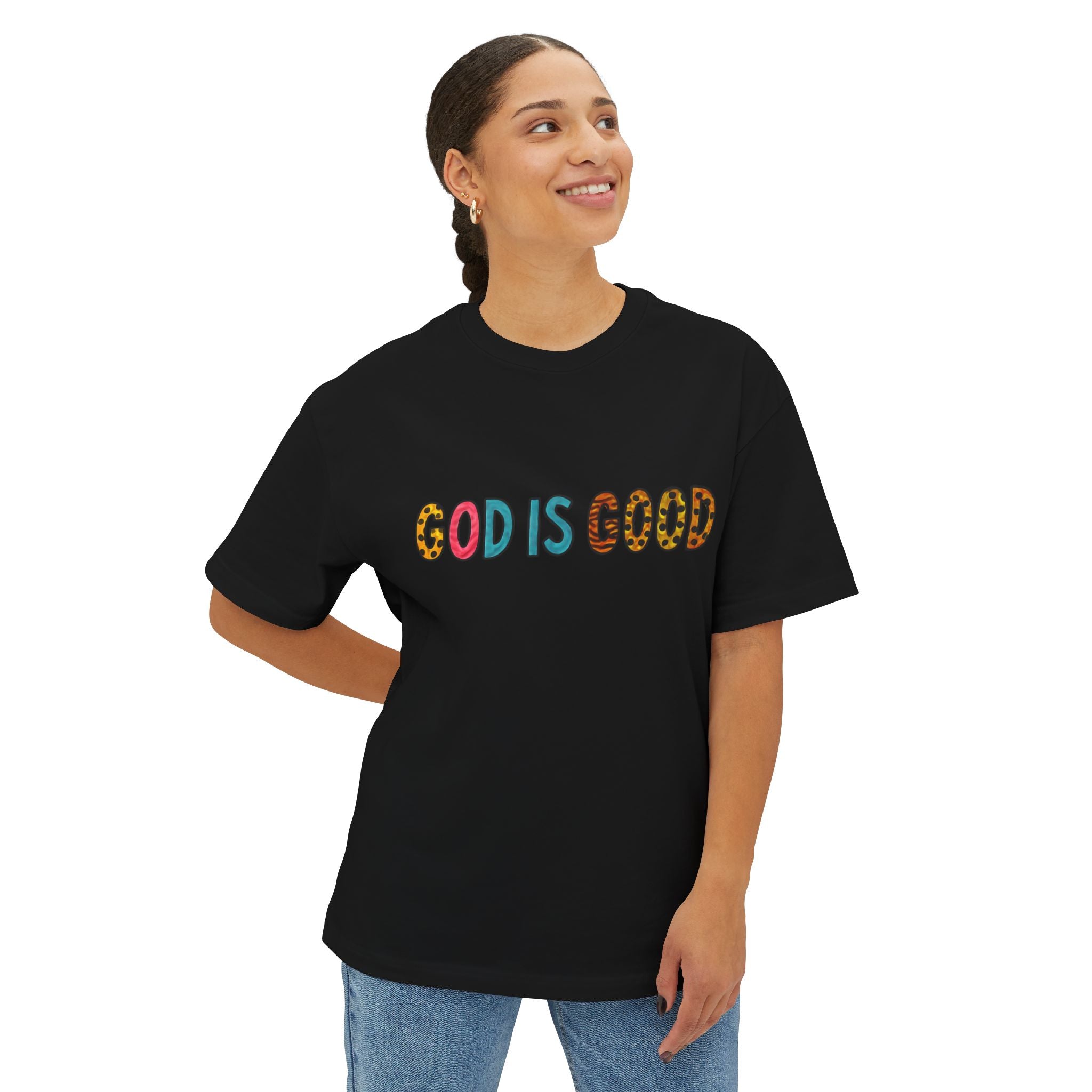 Unisex Oversized  Tee - "God is Good" Inspirational Tee for Everyday comfort.