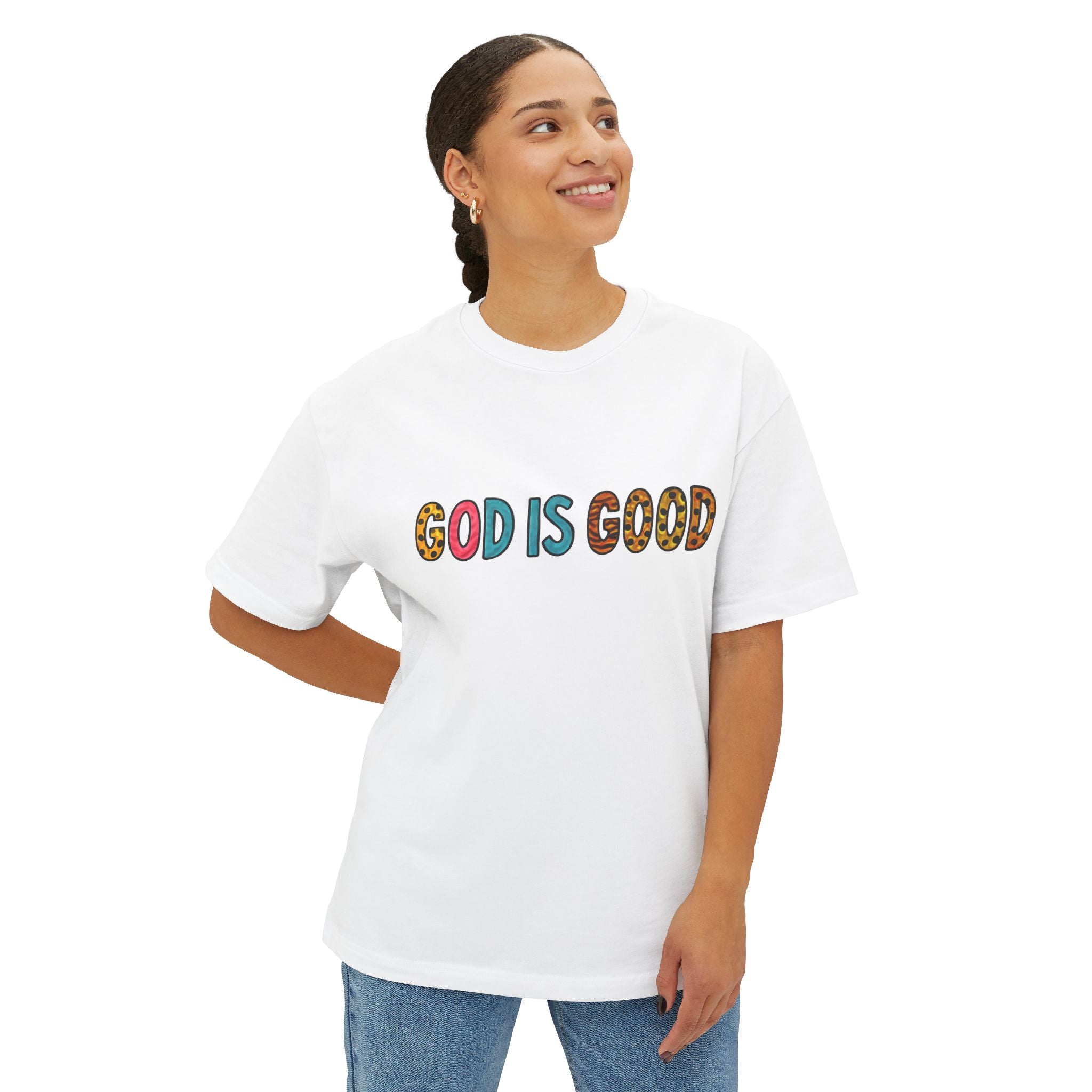 Unisex Oversized  Tee - "God is Good" Inspirational Tee for Everyday comfort.