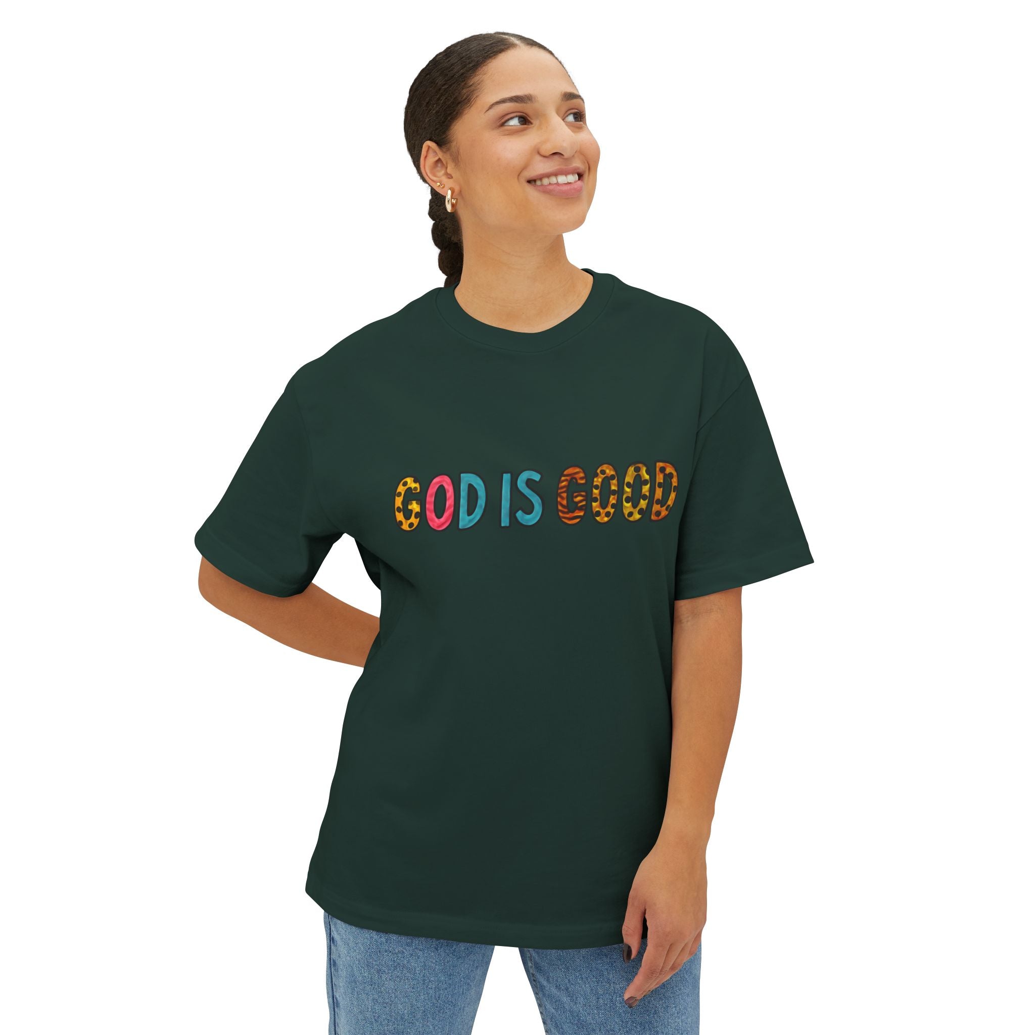 Unisex Oversized  Tee - "God is Good" Inspirational Tee for Everyday comfort.