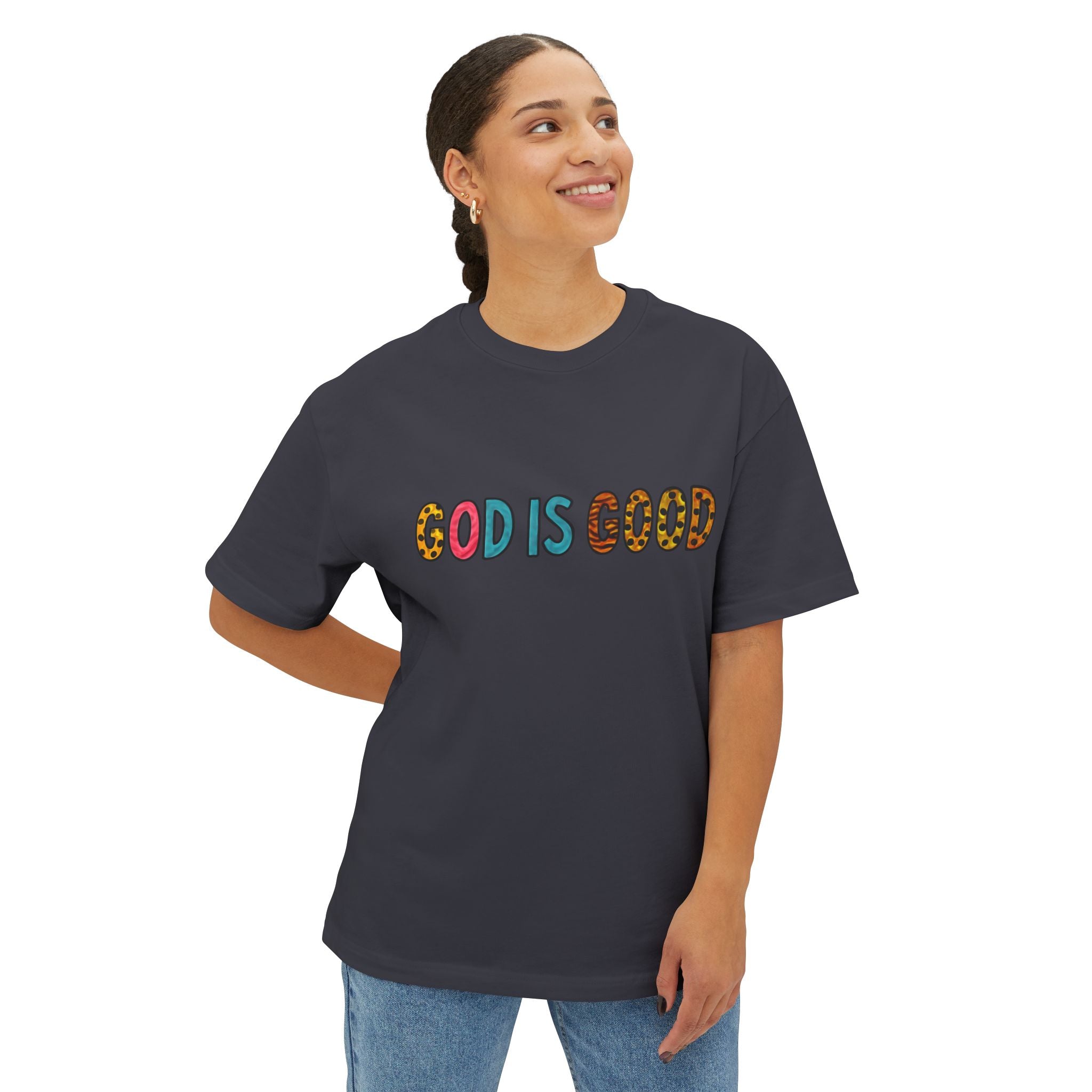 Unisex Oversized  Tee - "God is Good" Inspirational Tee for Everyday comfort.