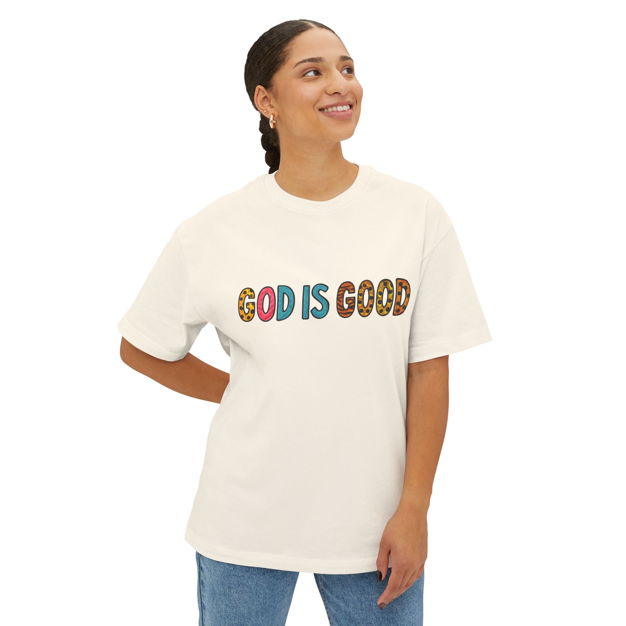 Unisex Oversized  Tee - "God is Good" Inspirational Tee for Everyday comfort.